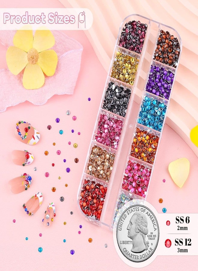 BELLEBOOST 10000Pcs Small Resin Rhinestones for Nail Art, Colorful 2/3MM Flatback Bedazzling Gems, Nail Rhinestones and Gems Crystals Charms for Acrylic Tips Manicure Decor - Image 4